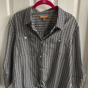 Ellen Tracy Monochrome Button-Down Shirt